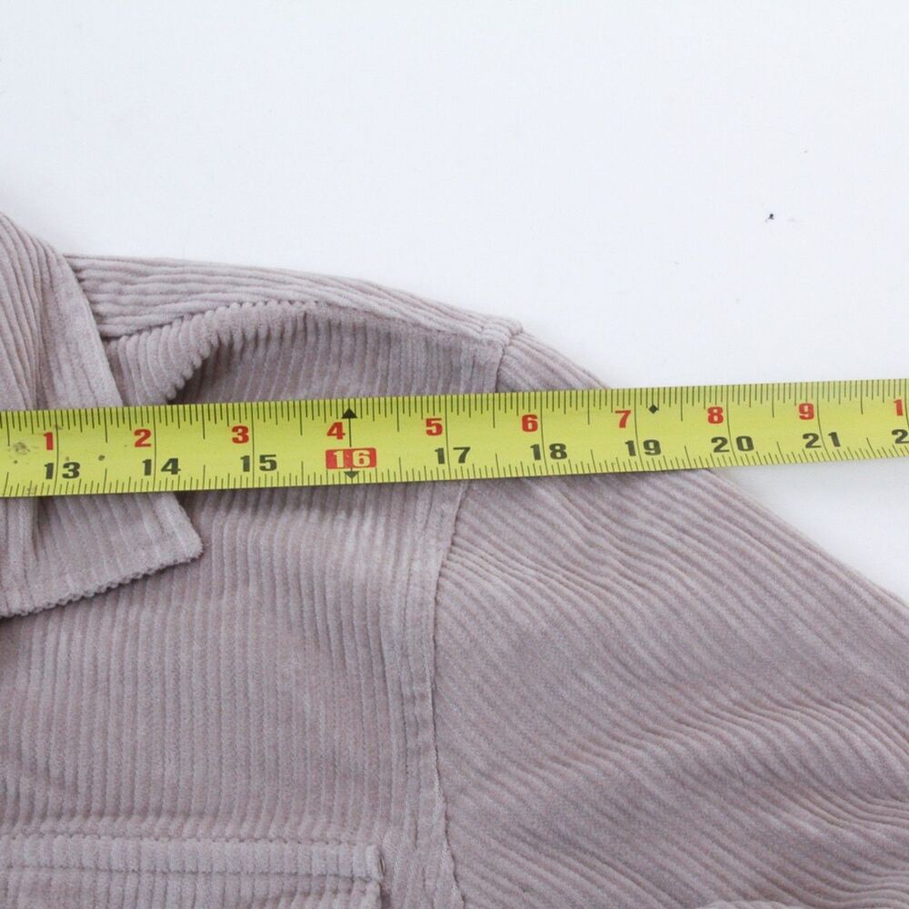 Reiss Corduroy Men's Beige Long Sleeves Spread Collar Button Down Shacket Large - Picture 7 of 10